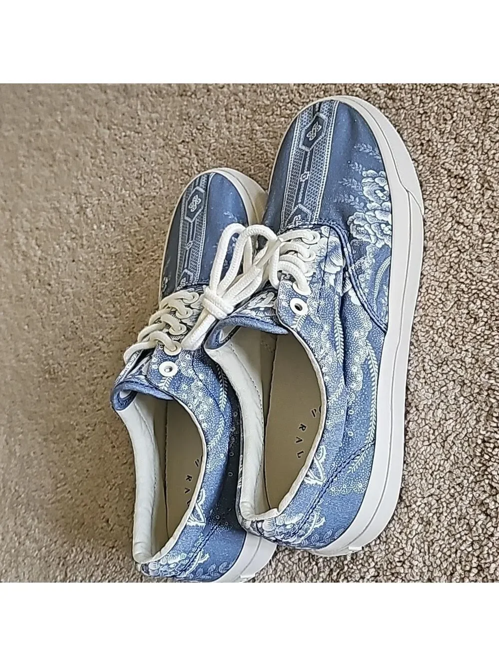 Ralph Lauren Blue Patterned Sneakers Size 9